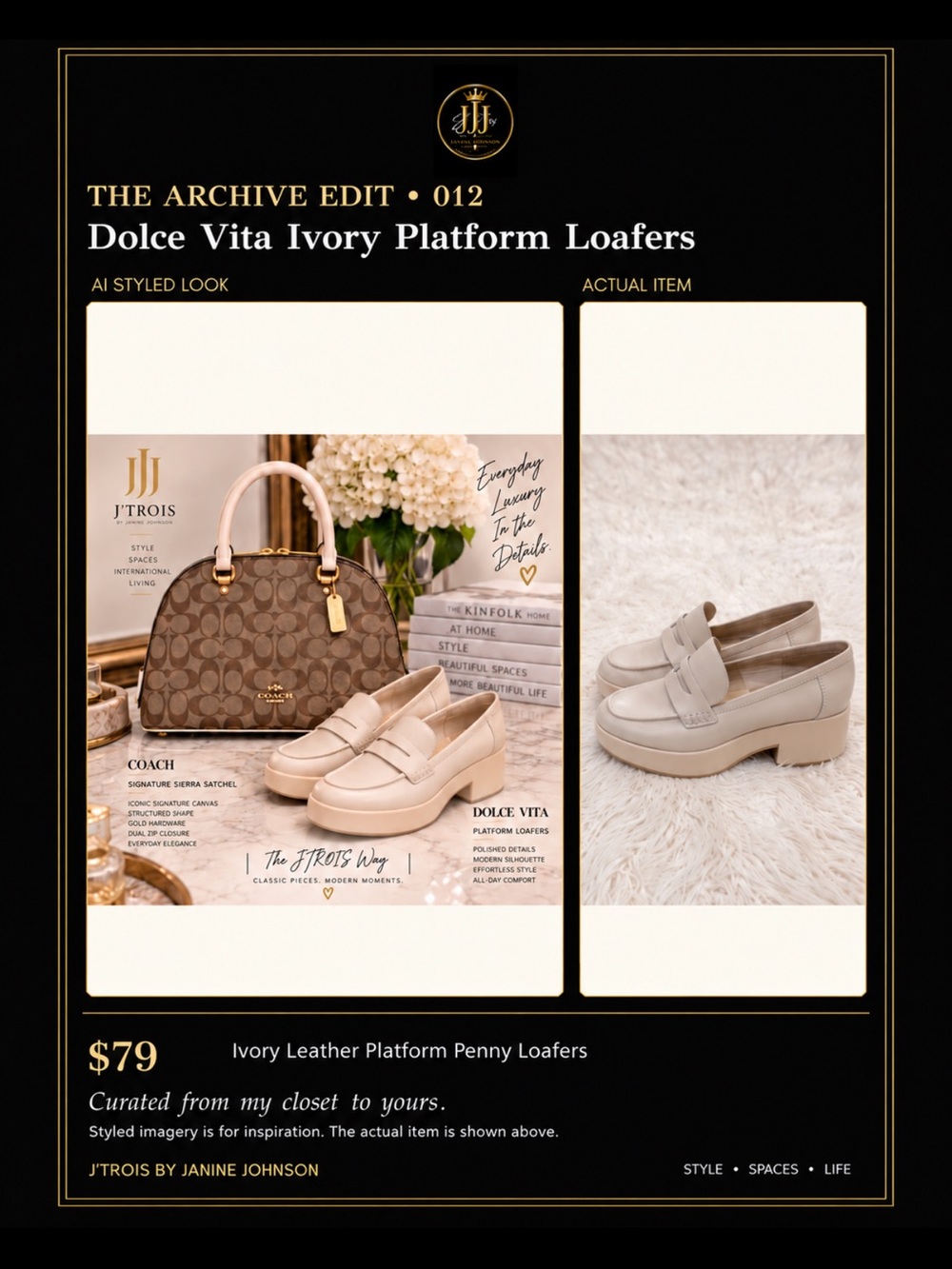 Dolce Vita Ivory Leather Platform Loafers